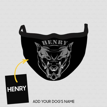 Personalized Dog Gift Idea - Angry Dog In Black For Dog Lovers - Cloth Mask